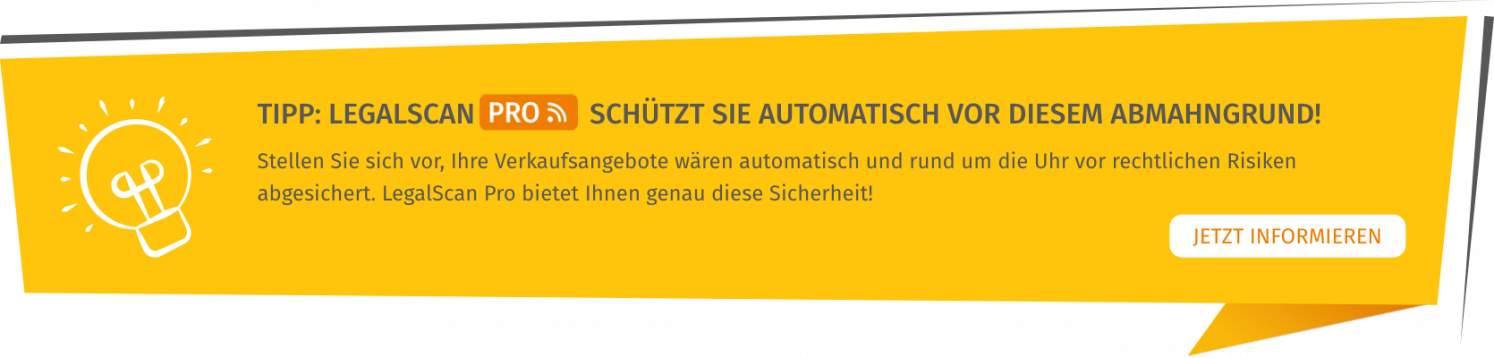 Banner Legal Scan Pro berücksichtigt